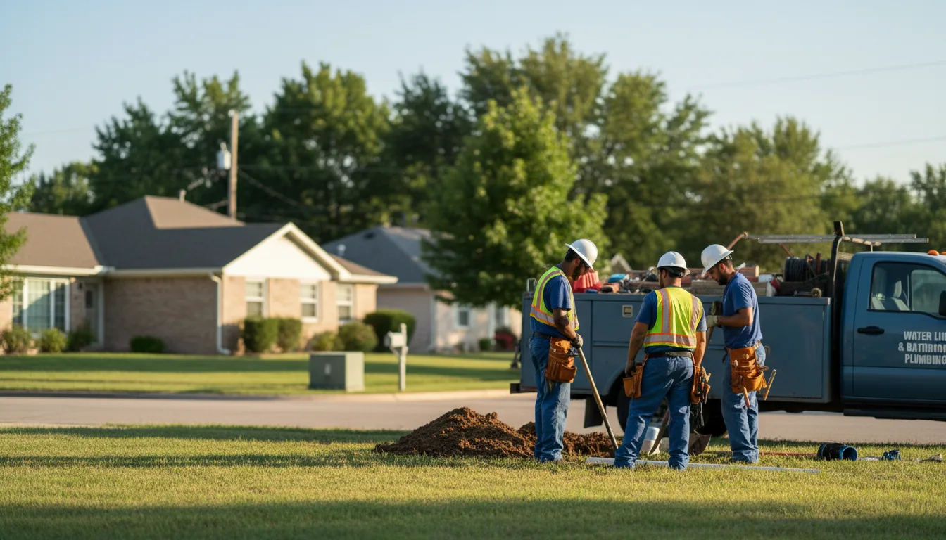 Residential water line and bathroom plumbing service in Anderson, TX
